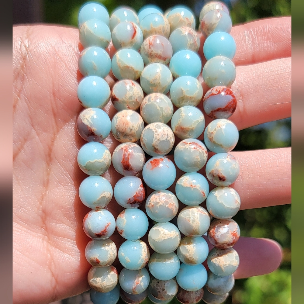 NEW 8MM SHOUSHAN AGATE STRETCH BRACELETS